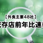 【2022年11月度】既存店前年比速報【外食主要48社】